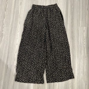 Vintage Black Floral Silk pants